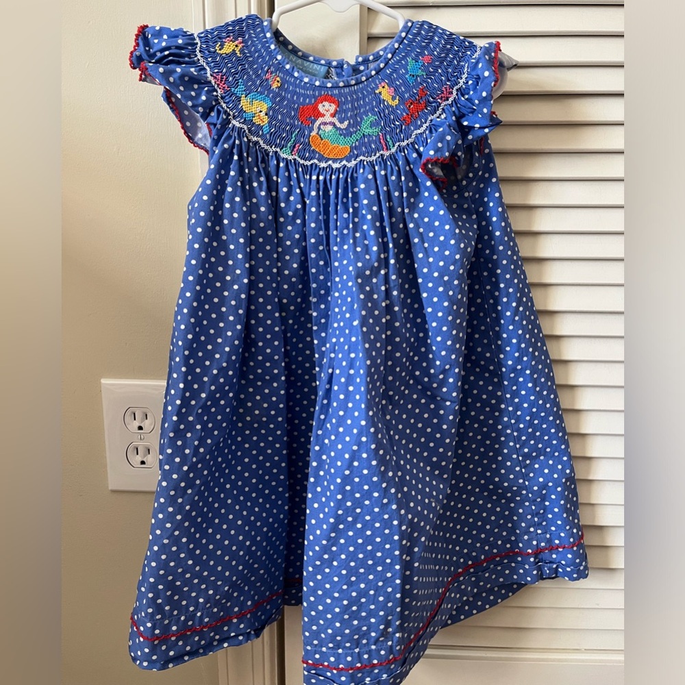 Anavini Little Mermaid girls smocked dress size 3T